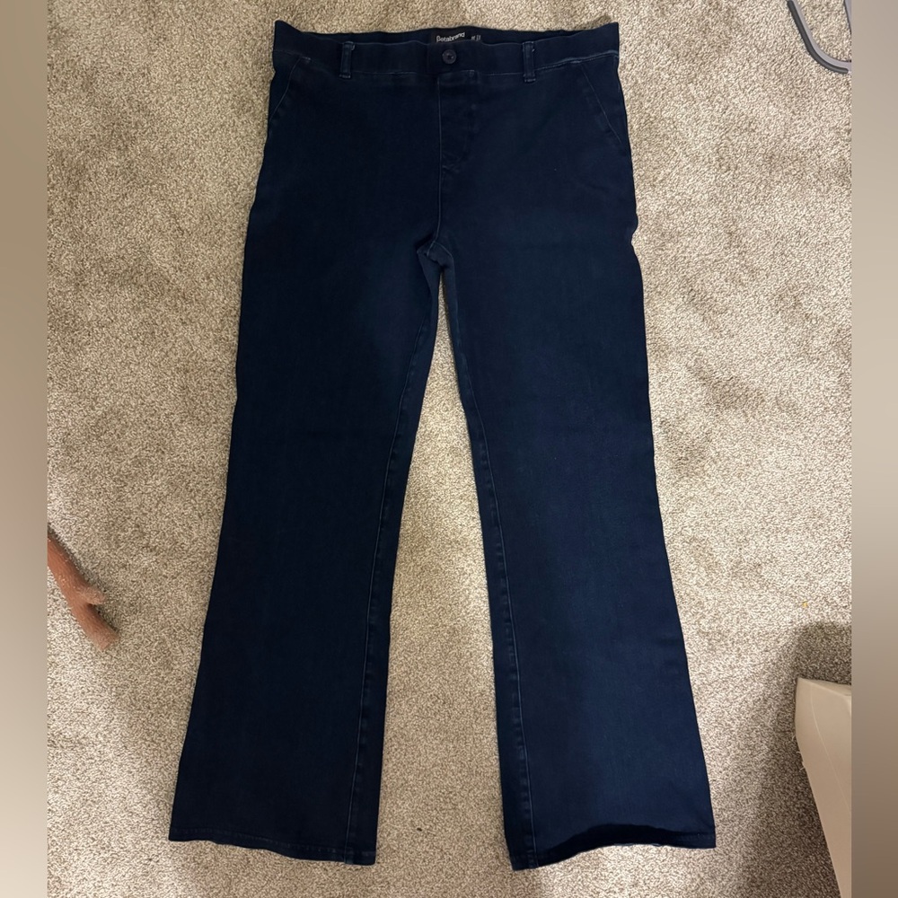 Betabrand Women's Flare Jeans - Dark Blue